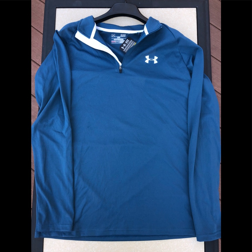 Under Armor Teal quarter zip small loose shirt
